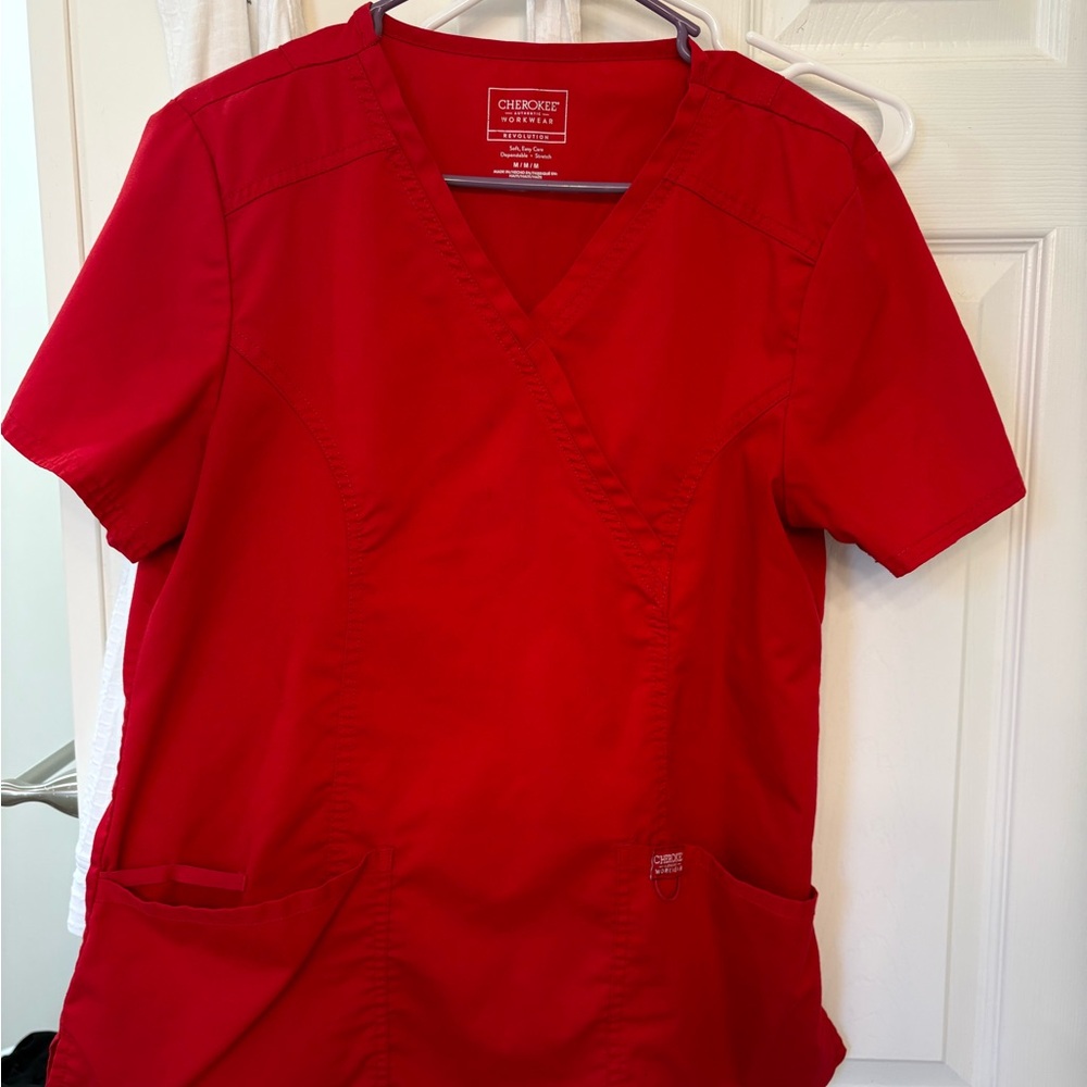 Cherokee Workwear Revolution Red Top